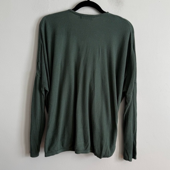 Prana Narcisso Sweater Green Draped Long Sleeve Top - Picture 10 of 11